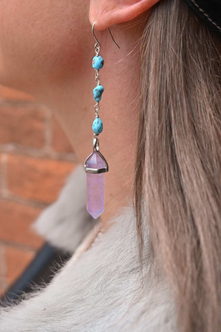 Vibe Up Amethyst & Turquoise Dangle Earrings