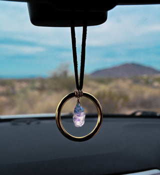 angel aura quartz crystal car charm 