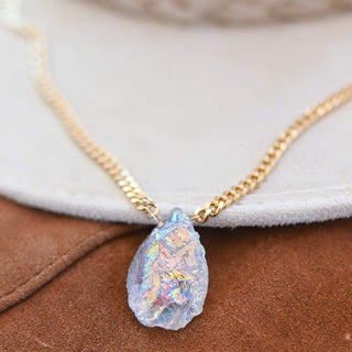 aura quartz crystal necklace