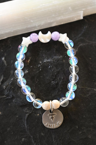 aura quartz purple amethyst charm bracelet