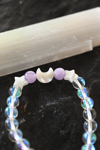 aura quartz purple amethyst charm bracelet
