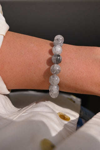 gray tourmaline quartz bracelet