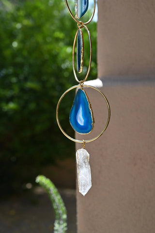 blue agate gemstone hanger
