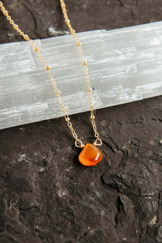 carnelian red gemstone gold necklace