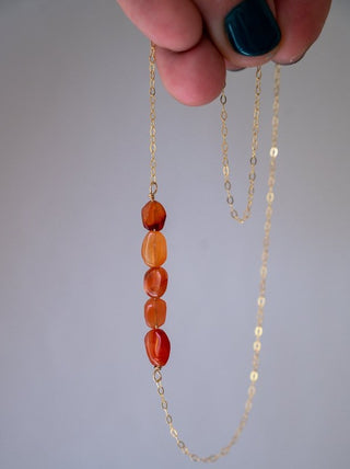 carnelian crystal gold necklace