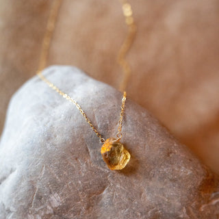 citrine crystal gold necklace