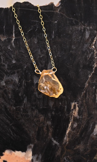 citrine gold necklace