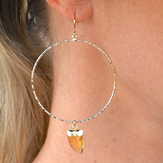 orange citrine gold hoop earrings