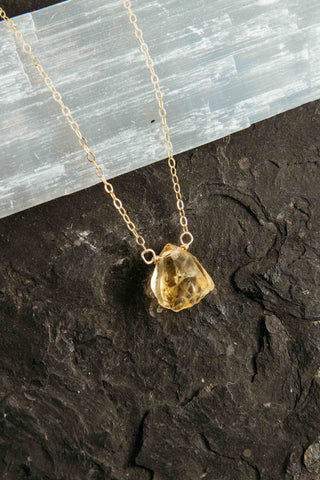 citrine gold necklace