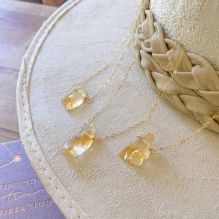 citrine crystal gold necklace