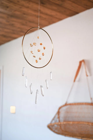 orange citrine clear quartz crystal suncatcher 