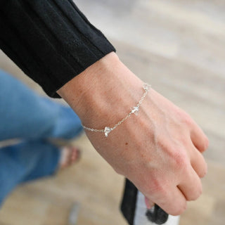 clear quartz silver bracelet