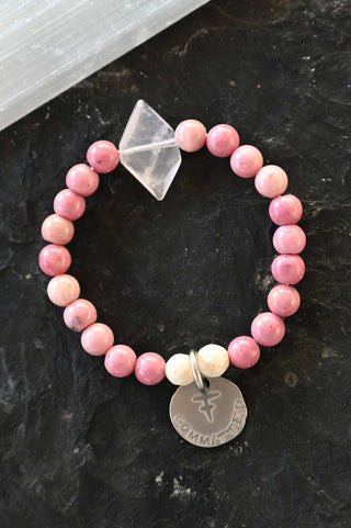 pink rhodonite gemstone bracelet
