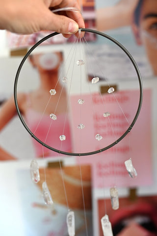 herkimer diamond clear quartz crystal suncatcher