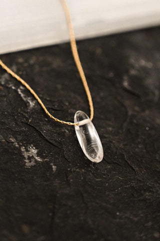 small quartz crystal gold necklace