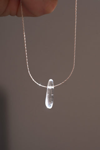 small quartz crystal sterling silver necklace