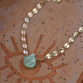 green kyanite gold chain bracelet