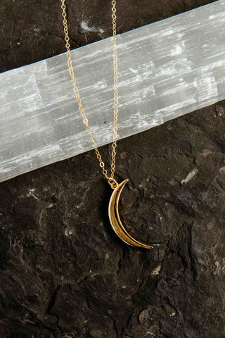 gold crescent moon pendant gold necklace
