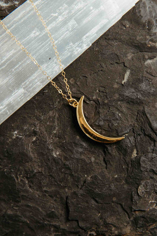 gold crescent moon pendant gold necklace