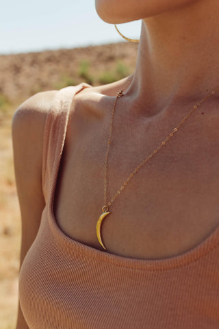 gold crescent moon pendant gold necklace