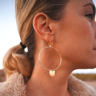 geometric gold hoop earrings