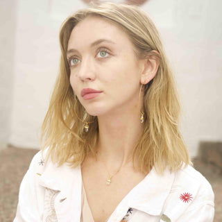 quartz pendant gold necklace
