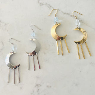 gold silver drop earrings