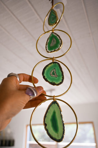 green agate gemstone hanging