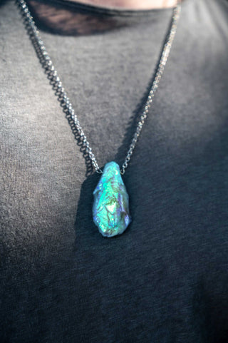 green quartz pendant silver necklace