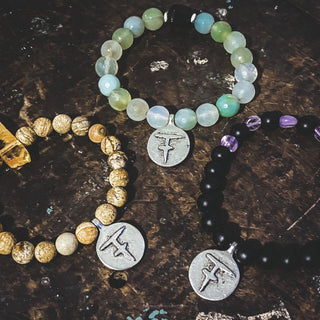 green agate gemstone charm bracelet