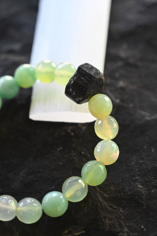 green agate gemstone charm bracelet