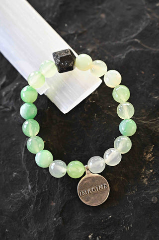 green agate gemstone charm bracelet