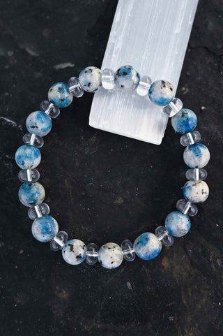 blue k2 clear quartz bracelet