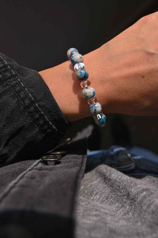 blue clear gemstone bracelet 