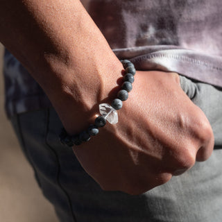 labradorite grey gemstone bracelet 