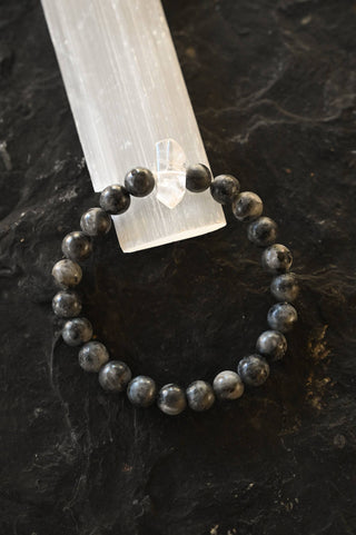 labradorite grey gemstone bracelet