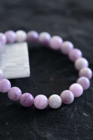 purple lepidolite gemstone bracelet