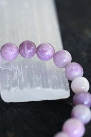 purple lepidolite gemstone bracelet