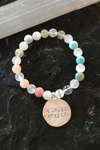 personalized charm gemstone bracelet