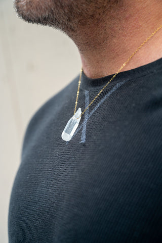 clear quartz crystal necklace