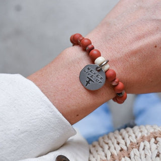 red jasper gemstone beaded bracelet