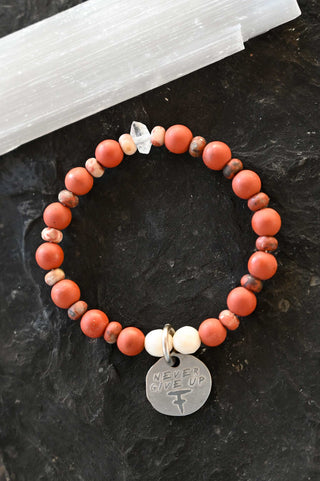 red jasper gemstone beaded bracelet