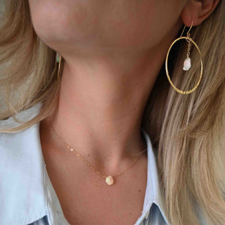 opal gold earring necklace set 