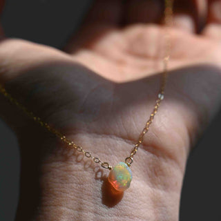 opal gold necklace