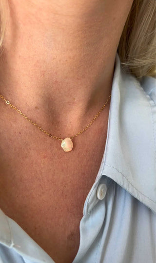 opal gold necklace