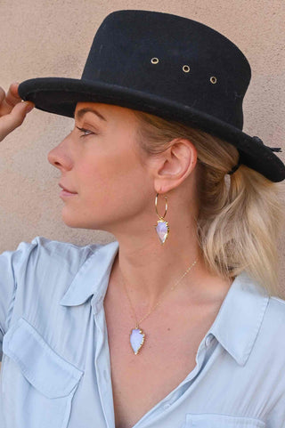 opalite arrowhead pendant gold necklace