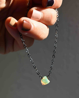 silver opal gemstone necklace 