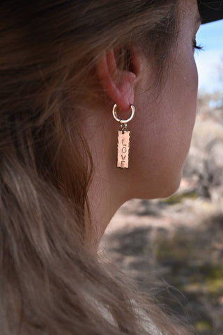 personalized gold charm huggie earrings