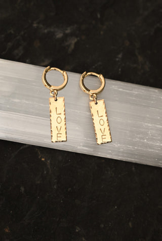 personalized gold charm huggie earrings