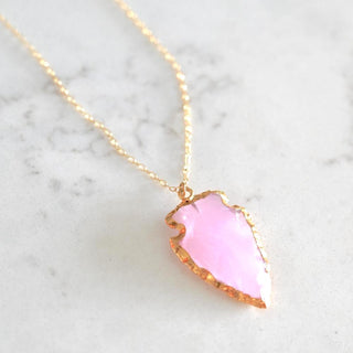 pink chalcedony pendant necklace